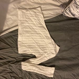 One shoulder rib-knit crop top